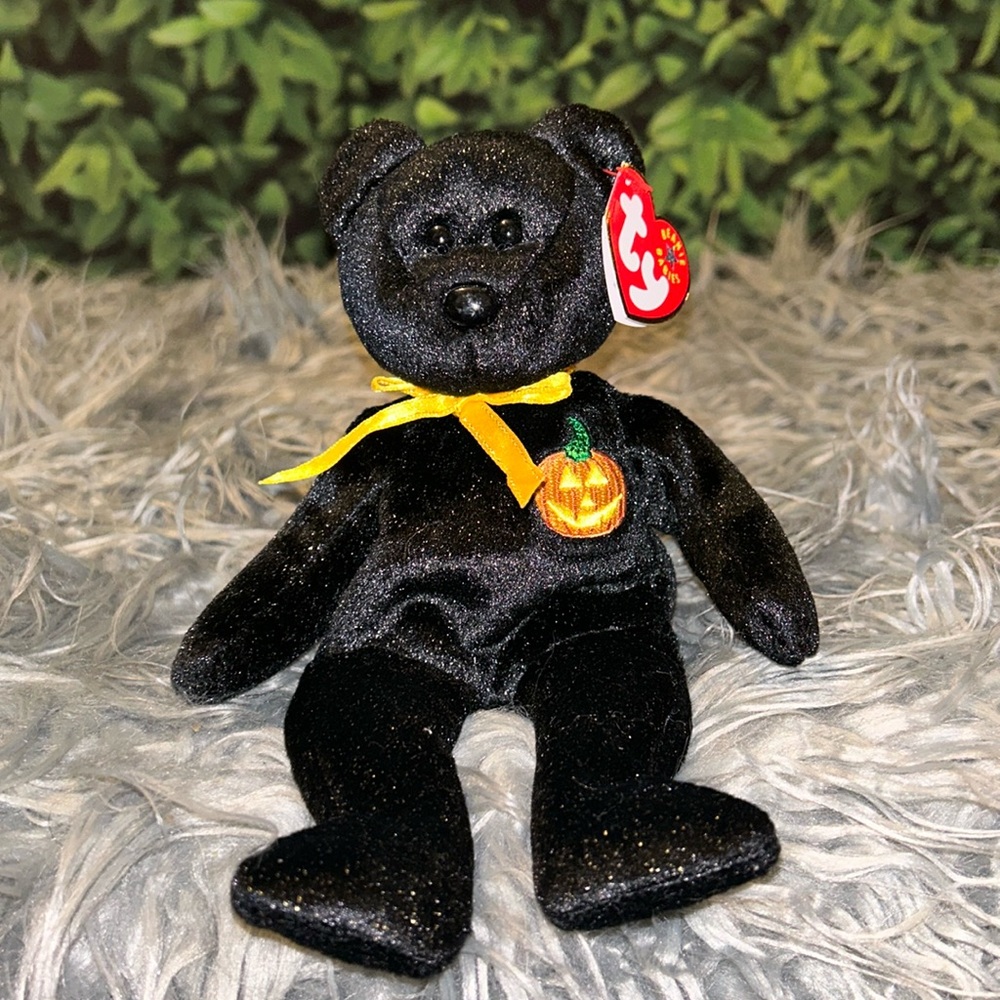 VTG TY Beanie Babies HAUNT Halloween Bear 9” Y2K NWTS